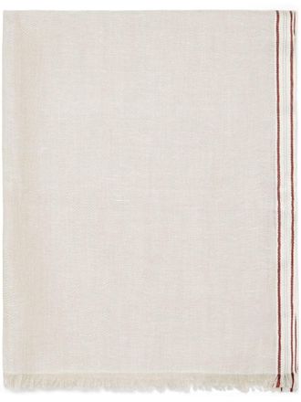 Brunello Cucinelli Sciarpa a righe - Toni neutri