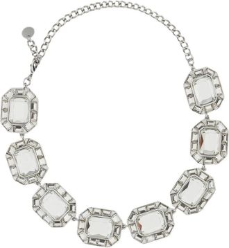 Self Portrait Zilveren Kristallen Ketting - Dames - Kettingen - Grijs - ONE Size - Accessoires