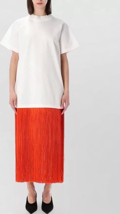 Alaia midi fringe detail tshirt dress