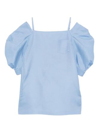 sacai double-faced mini dress - women - Cotton/Cupro/Silk - 1 - Blue