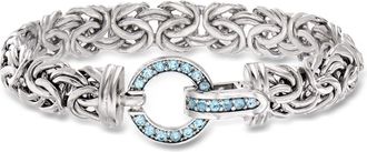 Ross-Simons Sky Blue Topaz Byzantine Bracelet in Sterling Silver