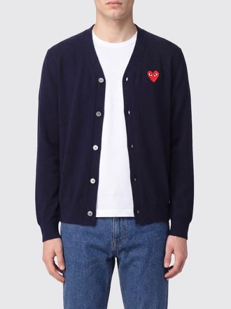 Comme Des Gar&ccedil;ons V-Neck Wool Cardigan with an Embroidered Logo