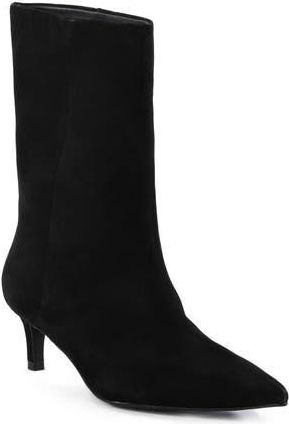 Seychelles Game Changer Pointed Toe Kitten Heel Boot in Black Suede at Nordstrom Rack, Size 7.5