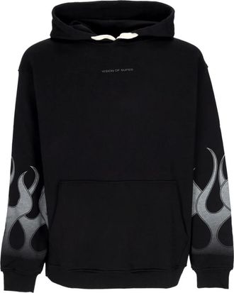 Vision Of Super Flames Lichtgewicht Hoodie Zwart/Grijs - Heren - Hoodies - Zwart - L - Katoen - Hoodies & sweatvesten