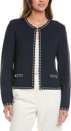 St. John Ticking Trim Crew Jacket