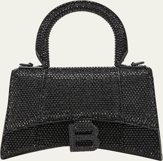 Balenciaga Hourglass XS Allover Strass Top-Handle Bag