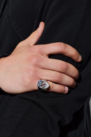 Alexander McQueen Signet Ring With A Distinctive Skull Motif, Mens, Silver