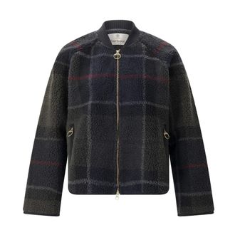 Barbour Giacca in pile a quadri - - Jackets - Donna - Verde - XS
