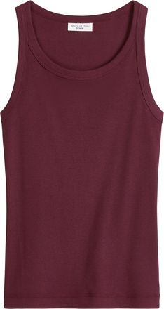 Marc O'Polo Denim Tanktop MARC OPOLO DENIM, Damen, Gr. XL, merlot rot, Jersey, Obermaterial: 96% Baumwolle, 4% Elasthan, slim fit normal, Rundhals, Tops Tanktop, slim f