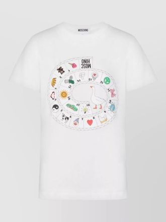 Moschino short sleeve crew neck silk nylon top