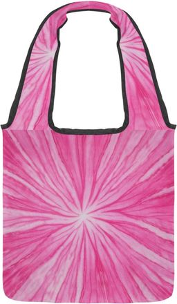 Generic Pink Tie Dye Reversible Canvas Shoulder Tote - Double-Sided Print, 12oz Cotton, 27cm Drop, Fold-Flat Bag for Travel, Shopping, Street Outings