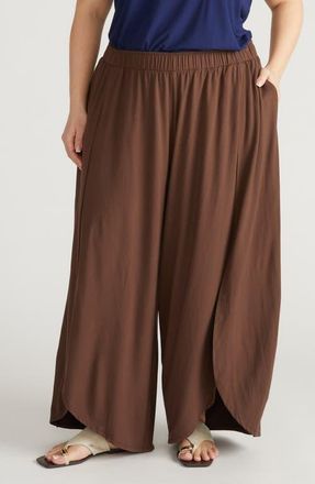 Universal Standard Rey Divine Jersey Pants in Brown Peppercorn at Nordstrom, Size 3Xl