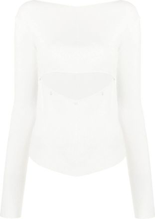 Low Classic cut-out detail long-sleeve top - women - Viscose/Polyester - S - White