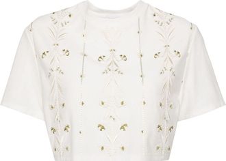 Giambattista Valli embroidered cotton croped top - women - Cotton - L - White