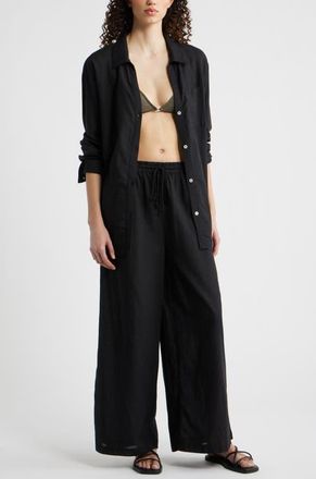 Nordstrom Flowy Cover-Up Pants in Black at Nordstrom, Size X-Small