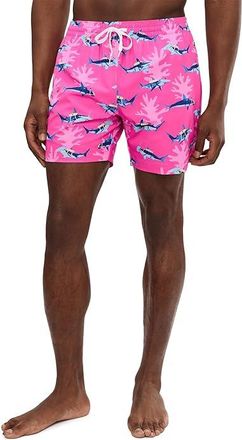 Chubbies The Great Pink Sharks 5.5 (Classic Lined Swim Trunks) Mens Swimwear Bright Pink : 2XL, Polyester/Spandex