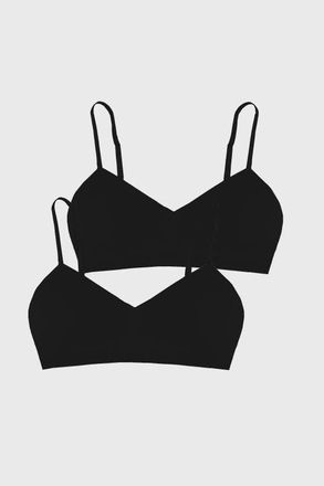 Stripe and Stare Padded Bra Two Pack in Black at Nordstrom, Size 4X Uk