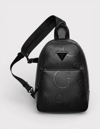 Guess Mini Logo Backpack Jet Black - Size: O/S
