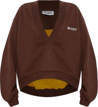 The Attico Felpa con scollo a V - Marrone