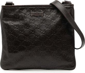 Gucci Pre-owned Cross Body Bags, female, Brown, Size: ONE SIZE Pre-owned Leather Crossbody Bag