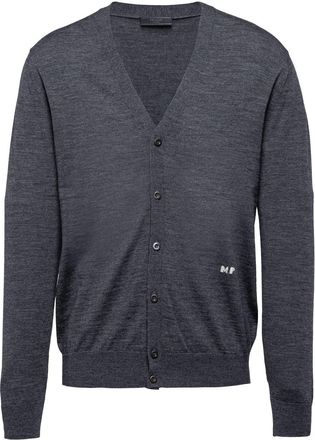 Prada V-neck wool cardigan - men - Virgin Wool - 54 - Grey