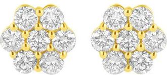 House of Brilliance 14K Yellow Gold 1.0 Ct Diamond Flower Earring at Nordstrom