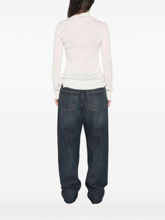 Ermanno Scervino Lace-Panel Wool Turtleneck Sweater - Ivory
