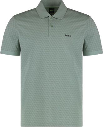 HUGO BOSS Green Printed Logo Polo