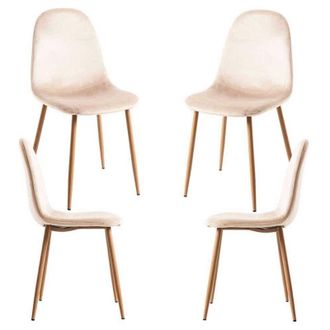 Regalos Miguel Regalos Miguel - Packs Sillas Comedor - Pack 4 Sillas Teok Terciopelo - Beige