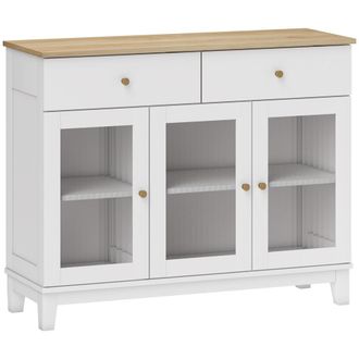 HOMCOM Aparador para sal&oacute;n 100x35x80.3 cm blanco