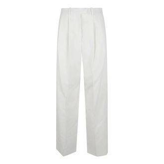 Givenchy Broeken, Dames, Wit, S, Wol, Double Pleat Broeken