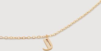 Monica Vinader Gold Mini Initial J Chain Necklace