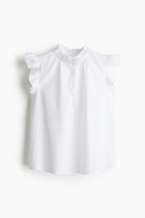 H&M Bluse aus Leinenmix - Weiss