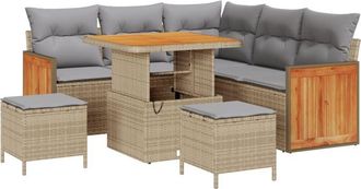 vidaXL Vidaxl - Garden Sofa Set 8 pcs Beige and light grey 80 x 80 x 71 cm