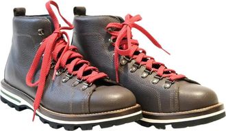 Monpiz Stijlvolle Leren Schoenen voor Mannen - Heren - Veterlaarzen - Bruin - 45 EU - Leer - Schoenen