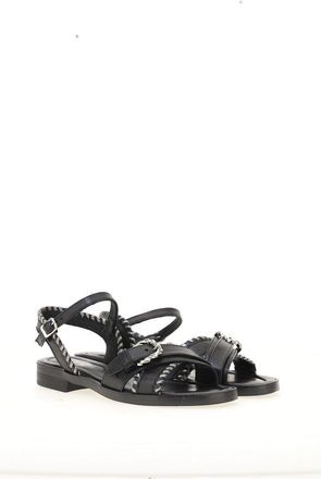 Mjus Platte sandalen in leer