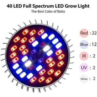 OEM Bombilla Led E27 Para Cultivo De Plantas, 30w E27 Con 40 Led De Espectro Completo, Ca 85-265v, L&aacute;mpara De Interior Para Cultivo Y Floraci&oacute;n En Jard&iacute;n/