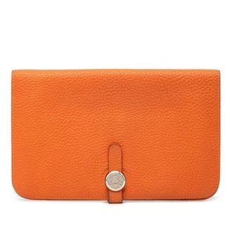 Herm&egrave;s Pre-owned Wallets, female, Orange, Size: ONE SIZE Pre-owned Dogon Duo Wallet