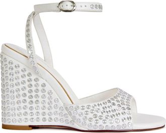 Azalea Wang Matteus Wedge Sandal in White at Nordstrom, Size 7.5