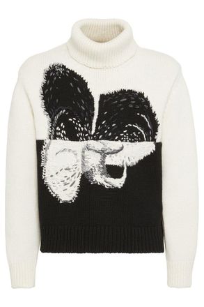 Alexander McQueen GRAPHIC ORCHID ROLL NECK Size: L, colour: IVOR