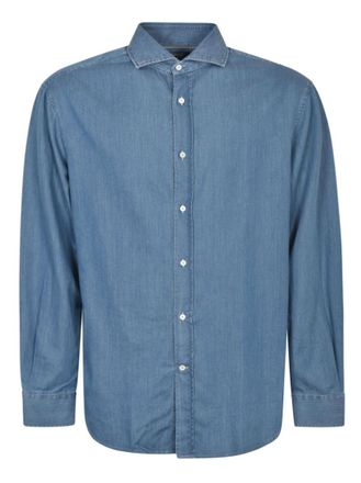 Brunello Cucinelli Blue Denim Plain Shirt