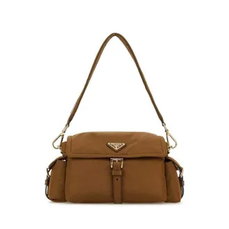 Prada Camel Re-Nylon Shoulder Bag Brandy Poliammide Riciclata-vitello Borse A Mano