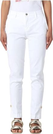 Liu Jo Dames, Broeken, Wit, Maat: W25 Leer