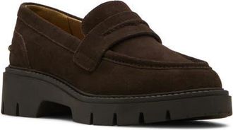 Blondo Kisha Waterproof Penny Loafer in Java Suede at Nordstrom, Size 5.5