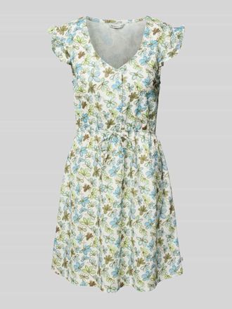 Tom Tailor Denim Tailliertes Minikleid mit Allover-Muster in Offwhite, Gr&ouml;&szlig;e S