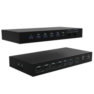 No Brand I-tec Usb-c Kvm Dock Pro For Three Hosts, Dual Video, With 2x Power Delivery, Max 92w