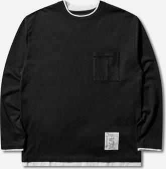 Neighborhood Men s BW Layered Trim Longsleeve T-Shirt Black