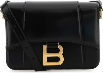 Balenciaga Black Leather Small Hourglass Crossbody Bag