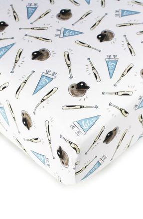 LOvedbaby Organic Cotton Crib Sheet in Lets Go at Nordstrom