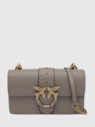 Pinko Love One Classic Leather Mini Shoulder Bag with Rhinestones and Logo